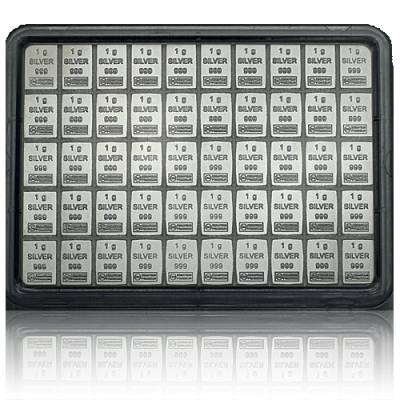50 x 1gramm Silber Tafelbarren