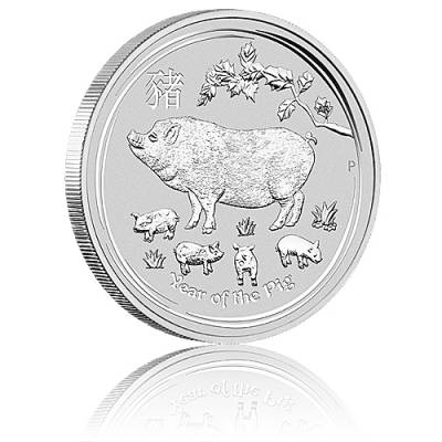 Australien Lunar Schwein 1oz Silbermünze (2019)