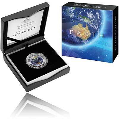 Silbermünze 1 oz Earth & Beyond 1. Ausgabe Die Erde Gewölbt PP (2018)