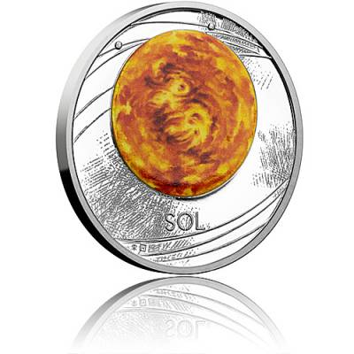 1 oz Silbermünze Solar System  Die Sonne 1. Motiv Polierte Platte (2019)