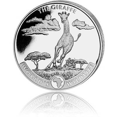 1 Unze Silbermünze World´s Wildlife Giraffe 1. Ausgabe (2019)