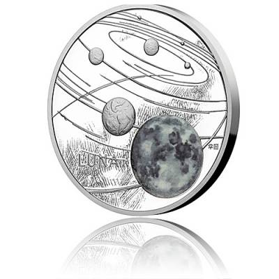 1 oz Silbermünze Solar System Der Mond 2. Motiv Polierte Platte (2019)