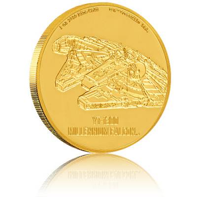 Goldmünze 1 oz Star Wars - Ships - Millennium Falke 1. Motiv PP 2020