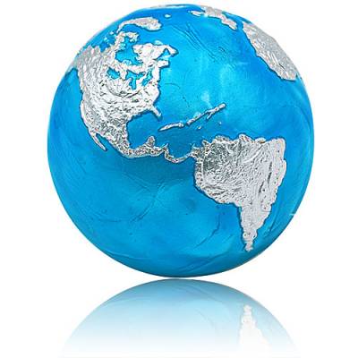 Silbermünze 3 oz Blauer Planet Erde - Blue Marble Kugelförmig 2020