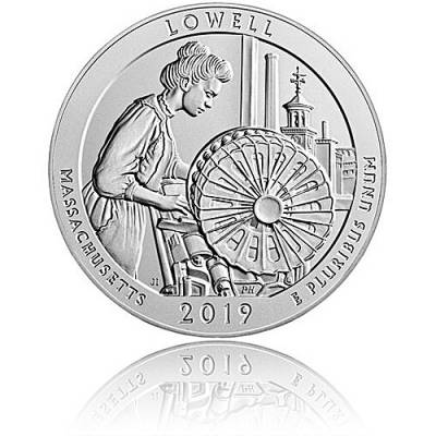 5 oz Silber US-Mint American Beautiful Massachusetts Lowell National Park (2019)