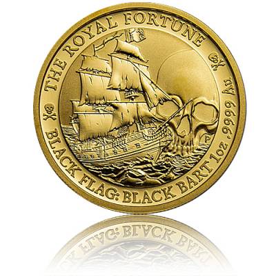 1 oz Goldmünze Tuvalu Black Flag Piratenschiff 2. Ausgabe The Royal Fortune 2020