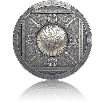 3 oz Silbermünze Dendera Zodiac Egypt Archeology Symbolism - Antik Finish (2020)