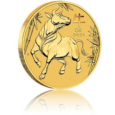 1/4 Unze Goldmünze Australien Lunar III Ochse (2021)