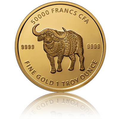 1 oz Goldmünze Afrika Tchad Mandala Büffel 2020 5. Motiv