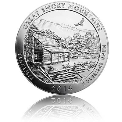 5 oz Silber US- Mint American Beautiful Great Smoky Mountaine Tennessee (2014)