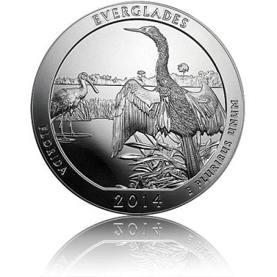 5 oz Silber US- Mint American Beautiful Everglades Florida (2014)