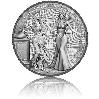 1 Unze Silbermünze Allegories Italia & Germania 5 Mark (2020) 3. Ausgabe