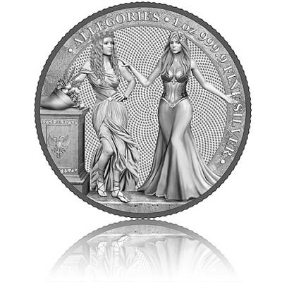 1 Unze Silbermünze Allegories Italia & Germania 5 Mark (2020) 3. Ausgabe