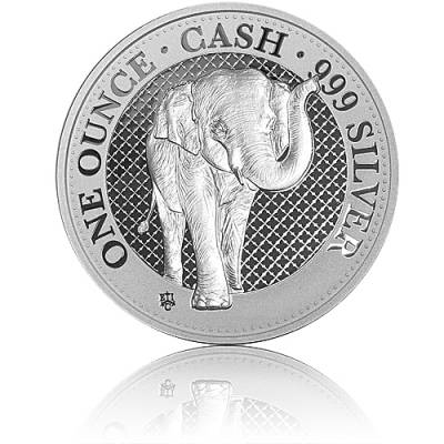 1 oz Silbermünze St. Helena Indien Wildlife Elefant 2021
