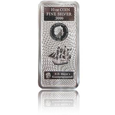 10 oz Silber Cook Islands 10 $ Münzbarren 2021