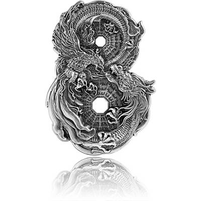 Silbermünze 3 oz Figure of 8 Dragon & Phoenix 2021