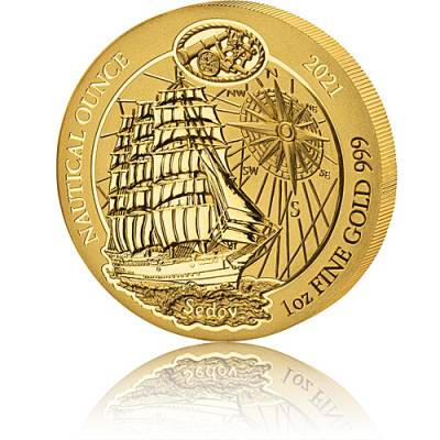 1 Unze Goldmünze Ruanda Nautical Ounce Sedov 2021