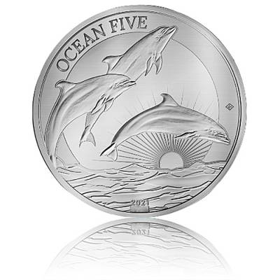 Silbermünze 1 kg Ocean Five Delfin PP 2021