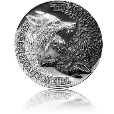 Silbermünze 1 oz Two Wolves 2021