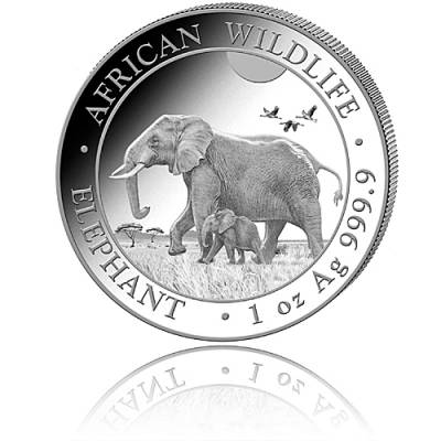 Somalia Elefant 1 Unze Silber (2022)