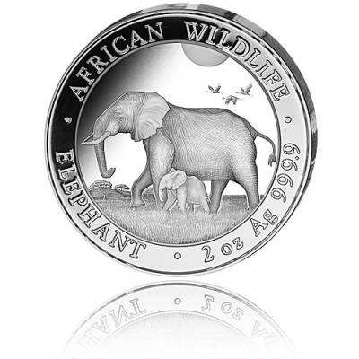 2 Unzen Silbermünze Somalia Elefant  2022