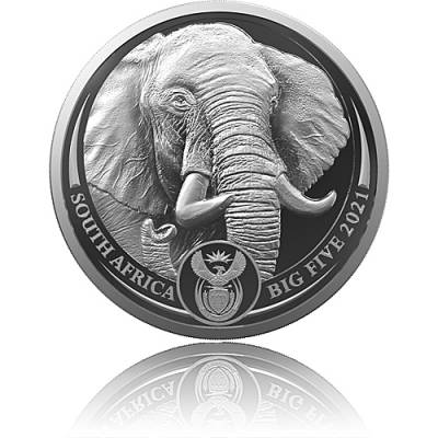 Silbermünze 1 oz Big Five II Elefant Blister 2021