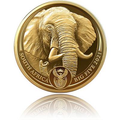 Goldmünze 1 oz Big Five II Elefant PP 2021