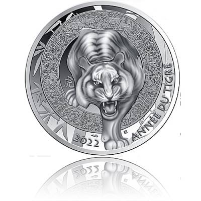 Silbermünze 1 oz Jahr des Tigers Frankreich PP 2021