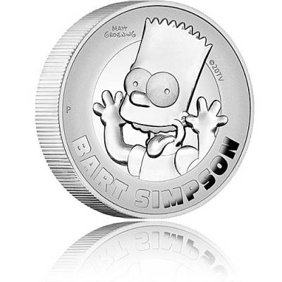 Silbermünze 2 oz The Simpsons Bart High Relief 2021
