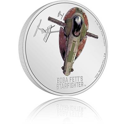 1 Unze Silbermünze Star Wars Boba Fetts Starfighter 2022