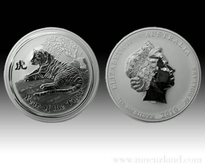 Australien Lunar Tiger 1kg Silber (2010)