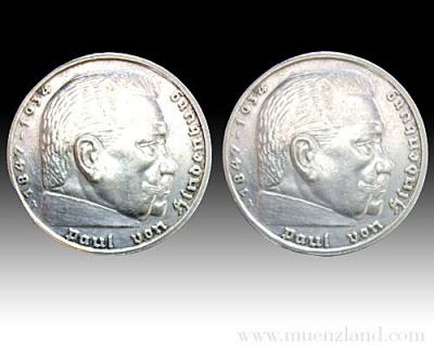 2 Reichsmark Silber Paul Hindenburg