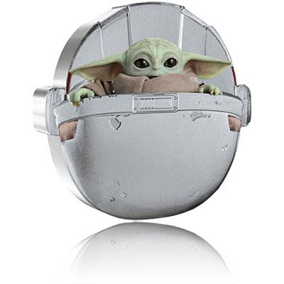 Silbermünze 1 oz Grogu Pod - Schwebe-Wiege - Mandalorian 2022