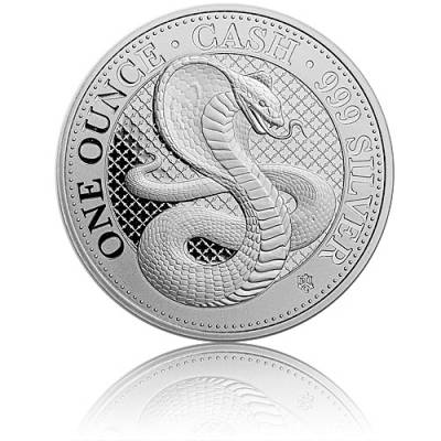 1 oz Silbermünze St. Helena Indien Wildlife Cobra 2022