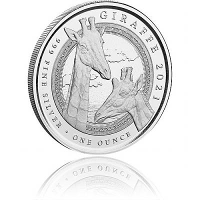 Silbermünze 1 oz Guinea Giraffe 2021