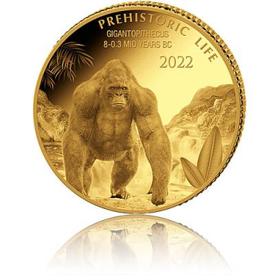 Goldmünze 0,5 gramm Prehistoric Life Gigantopithecus 2022