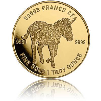 1 oz Goldmünze Afrika Tchad Mandala Zebra 2022