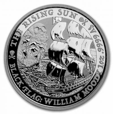 1 oz Silbermünze Tuvalu Black Flag Piratenschiff The Rising Sun 2022