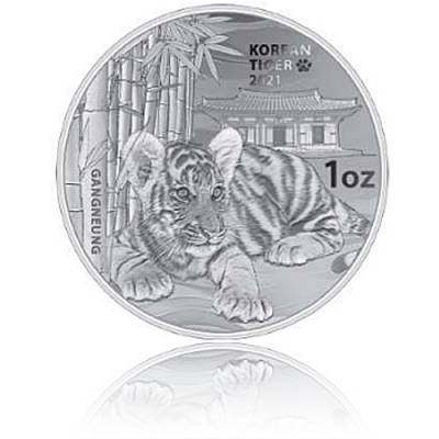 10 Unzen Silbermünze Südkorea Tiger 2021