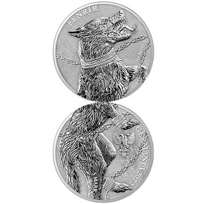 2 x 1 Unze Silber Germania Beasts Fenrir Doppelkapsel 2022