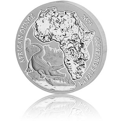 1 Unze Silbermünze Ruanda African Ounce Nilkrokodil 2023