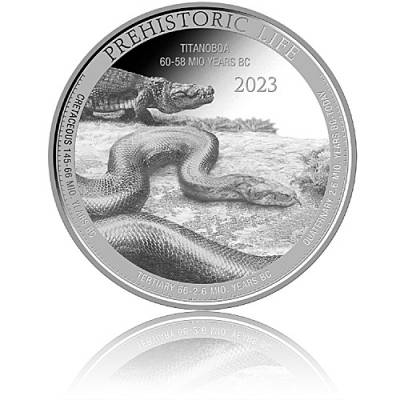 1 Unze Silbermünze Prehistoric Life Titanoboa 2023