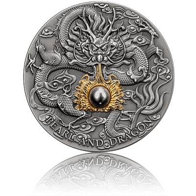 Silbermünze 2 oz Black Pearl and Dragon Schwarze Perle und Drache 2023