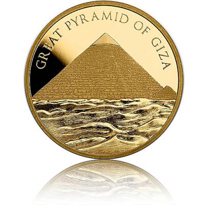 1 Unze Gold Round 7 Wunder der Antike Große Pyramide von Gizeh 2023