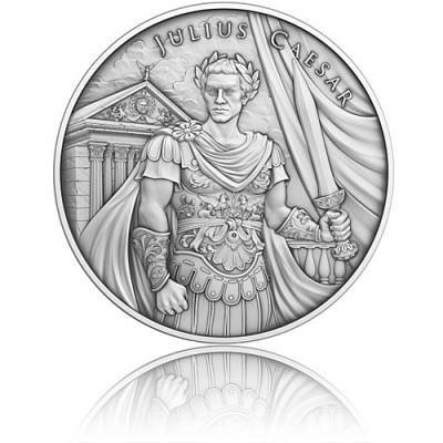 Silber Round 1 oz Legendary Warriors Julius Caesar