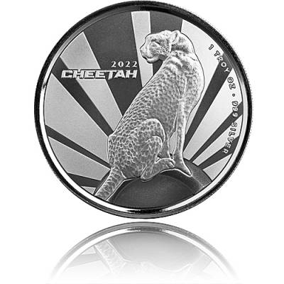1 oz Silbermünze Kamerun Cheetah Gepard Proof-Like-Finish 2022