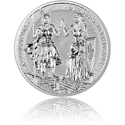 2 Unzen Silbermünze Allegories Galia & Germania 10 Mark 2023
