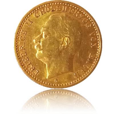 Goldmünze 10 Reichsmark Friedrich II Baden 1910 G