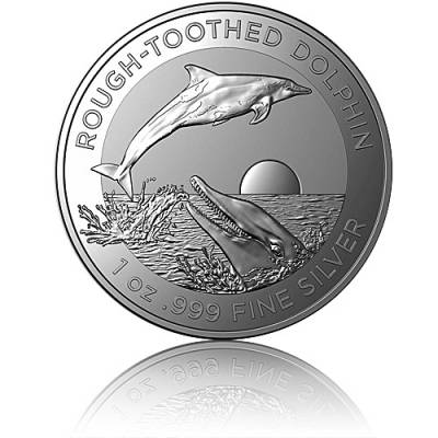 1 Unze Silbermünze Rough-Toothed Delfin 2023