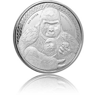 1 oz Silber Silberrückengorilla Kongo 2023